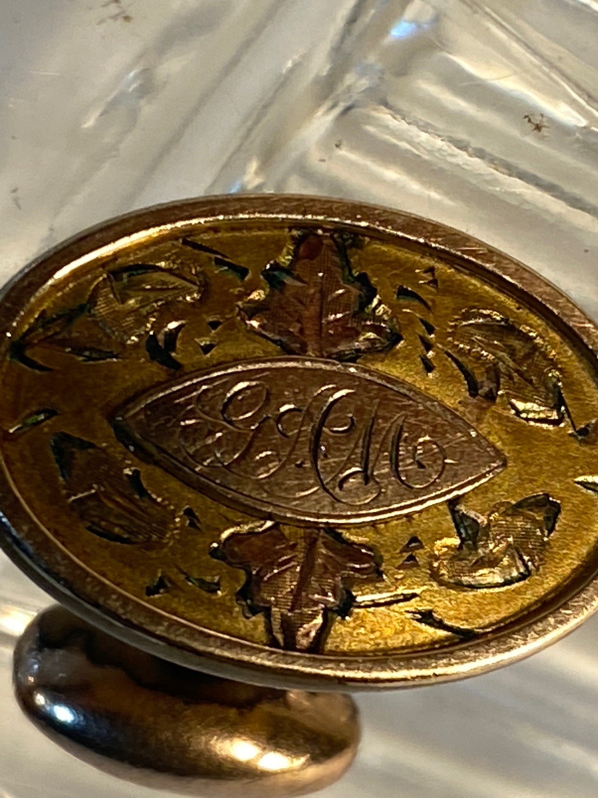 Antique B & F Gold Filled Mens Fixed Cufflinks Monogram G. A. M.