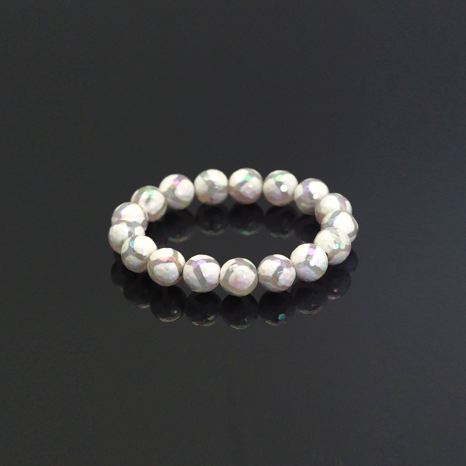 Natural Mystic White Tibetan Agate, 6/8/10/12mm Handmade Bead Bracelet, Chakra