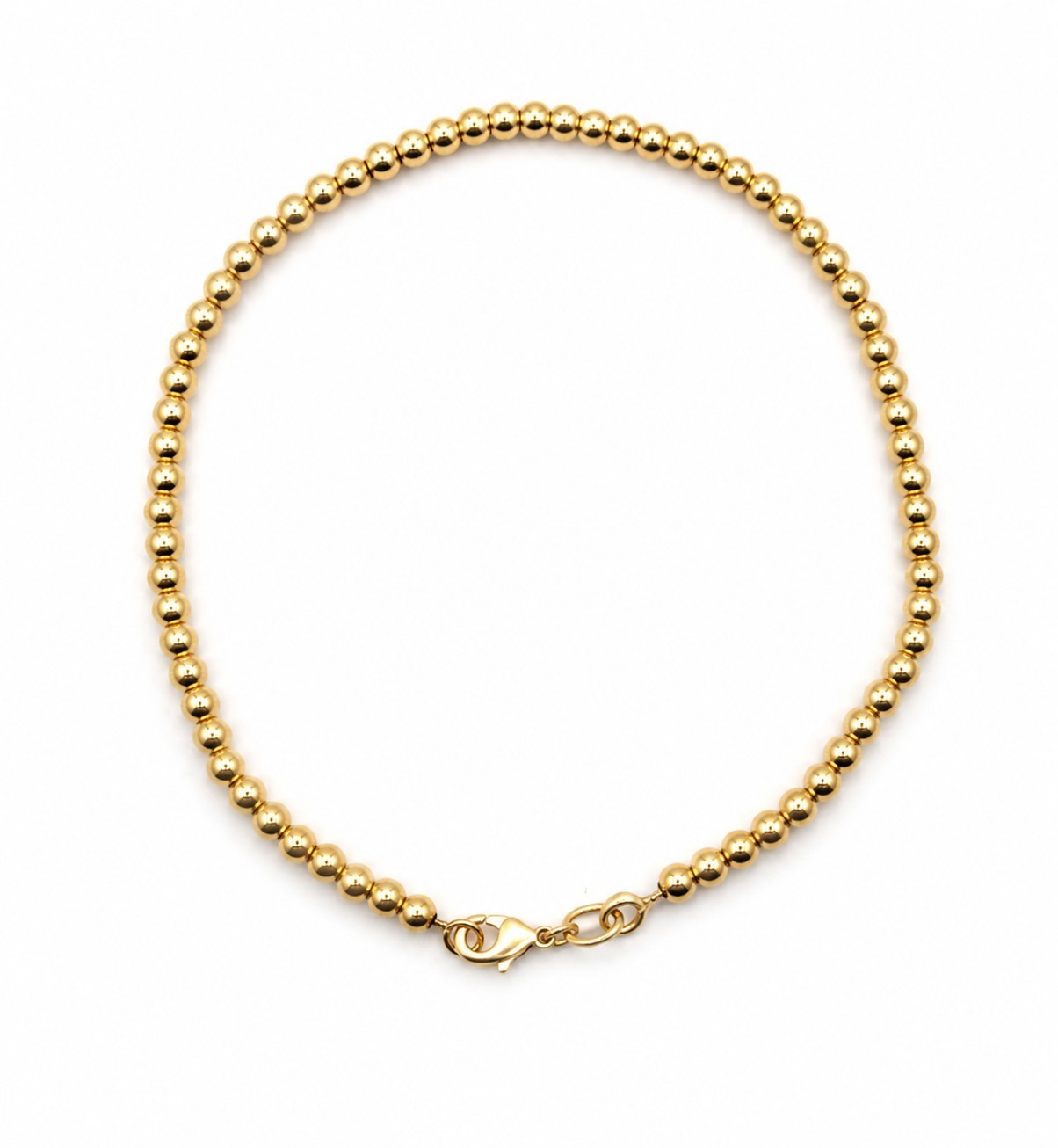 14K Gold Filled Beaded Anklet 10″ 2mm Ball Chain Dainty Minimalist Ankle…