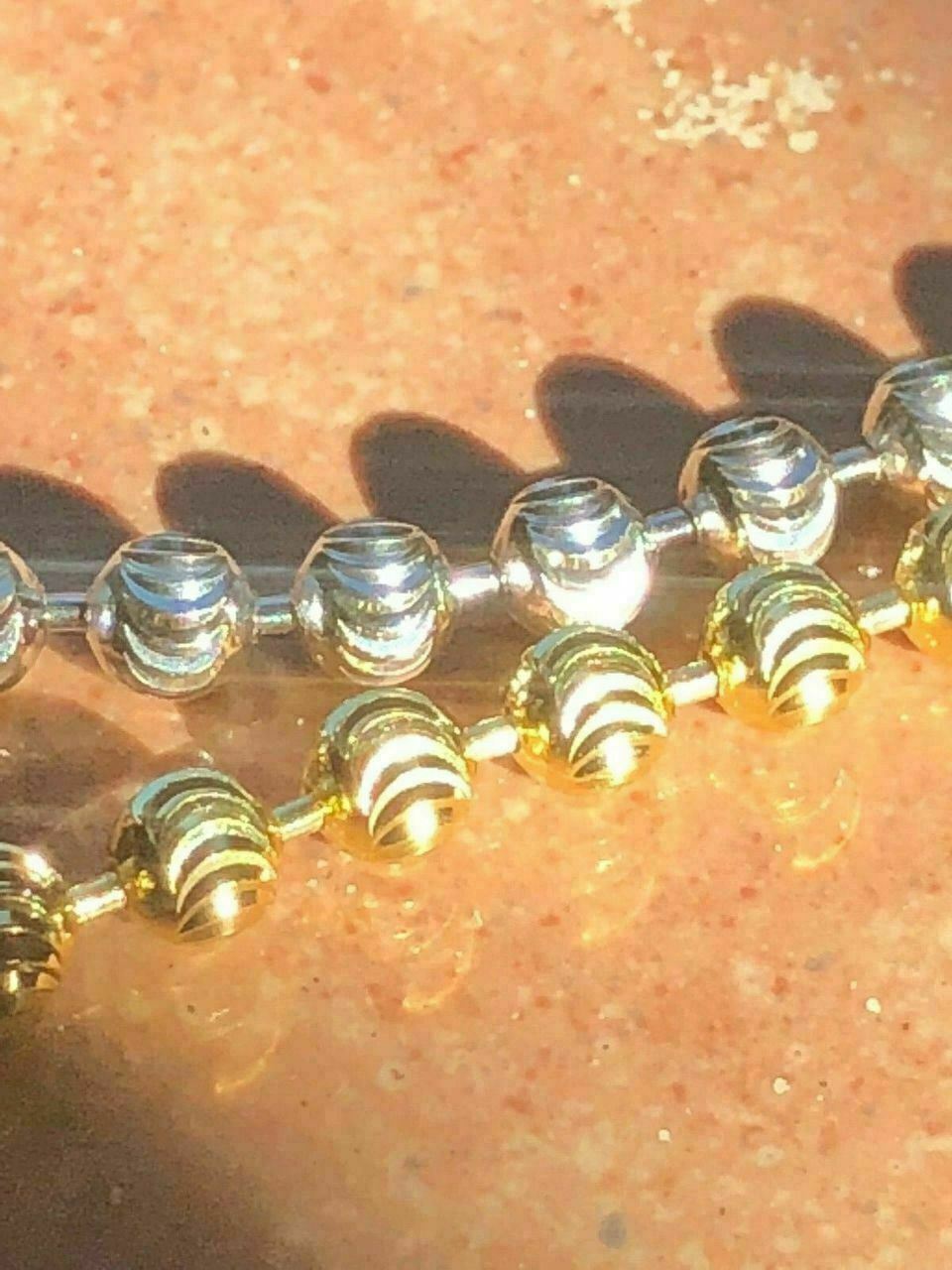 4mm Ball Moon Chain SOLID 925 Silver 14k Gold Plated Rhodium Diamond Cut ICY
