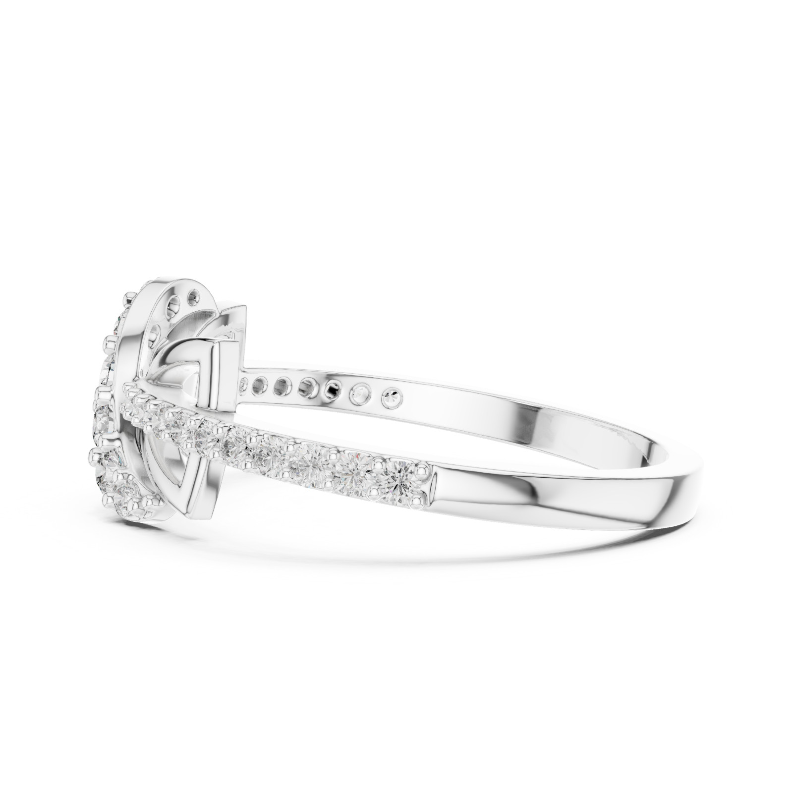 Natural Certified Diamond Prong Set Half Eternity Split Shank Ring 14k Gold Over