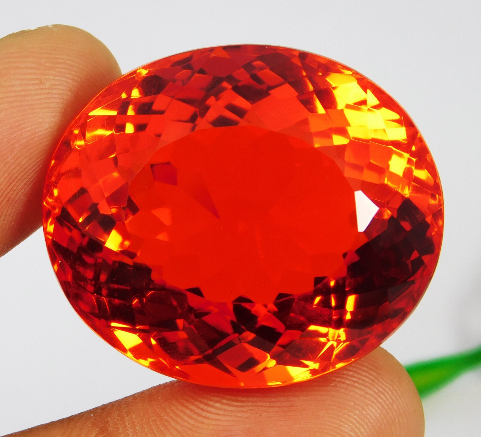 Certified 140.05 Ct Mexican Fire Opal Red Orange Oval Cut Natural Gemstone Huge