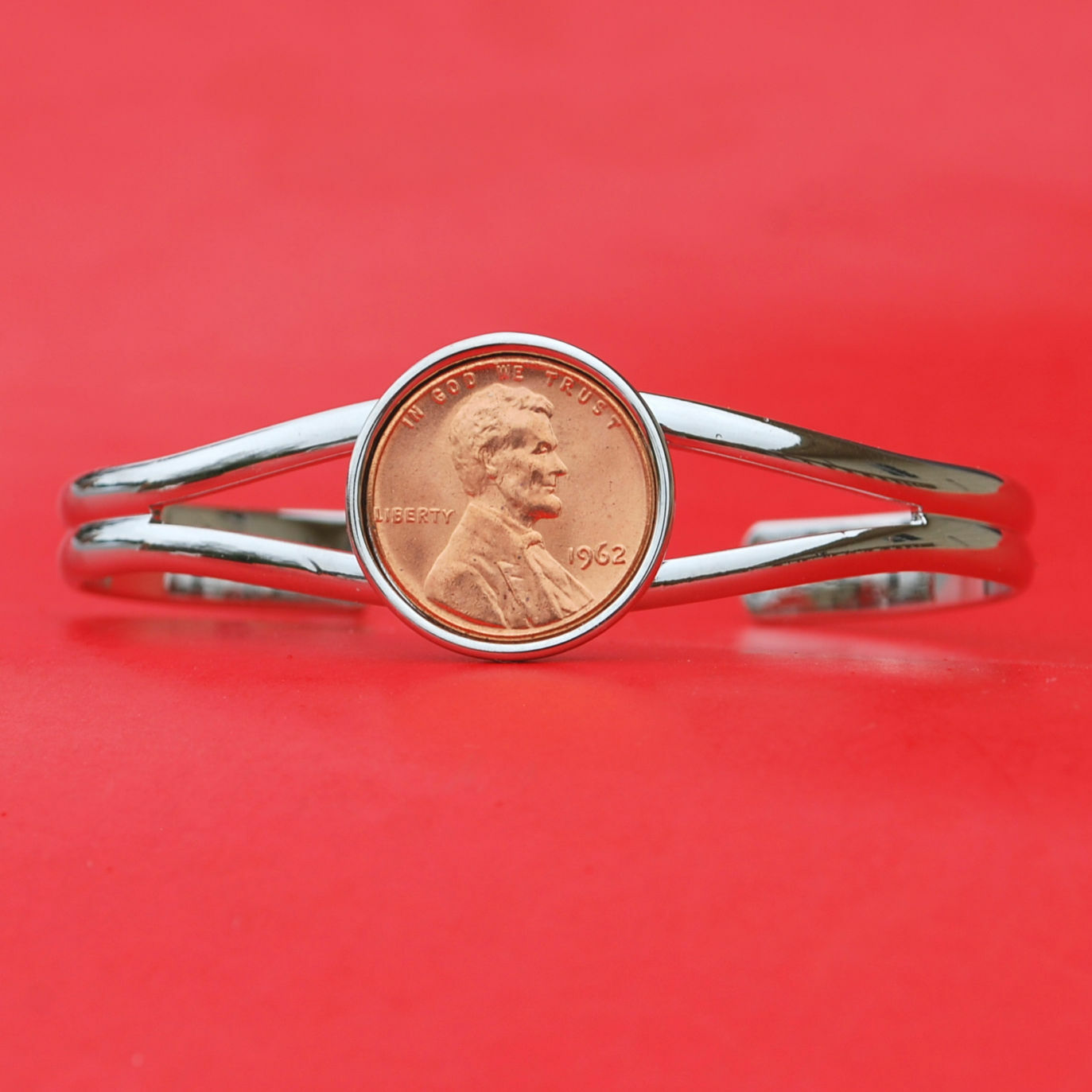US Year 1943 ~ 2020 Lincoln 1 Cent Coin Silver Cuff Bracelet NEW – Lucky Penny