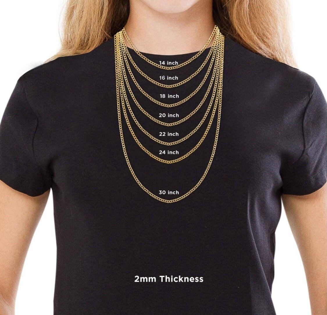 14K Gold Plated Sterling Silver 925 Flat Chain Necklace Italian Silver Jewelry