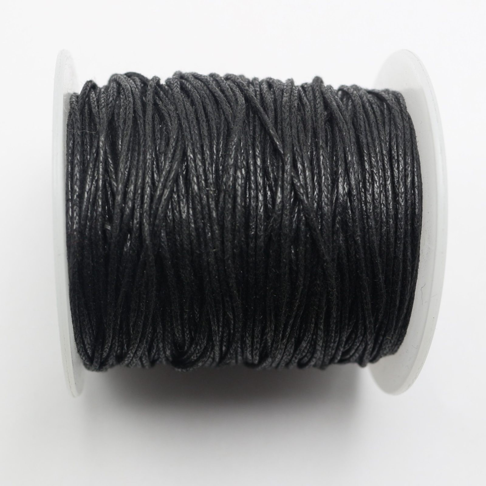 77 Yards/Roll Black Waxed Cotton Beading Cord 1mm for Bracelet Necklace Making