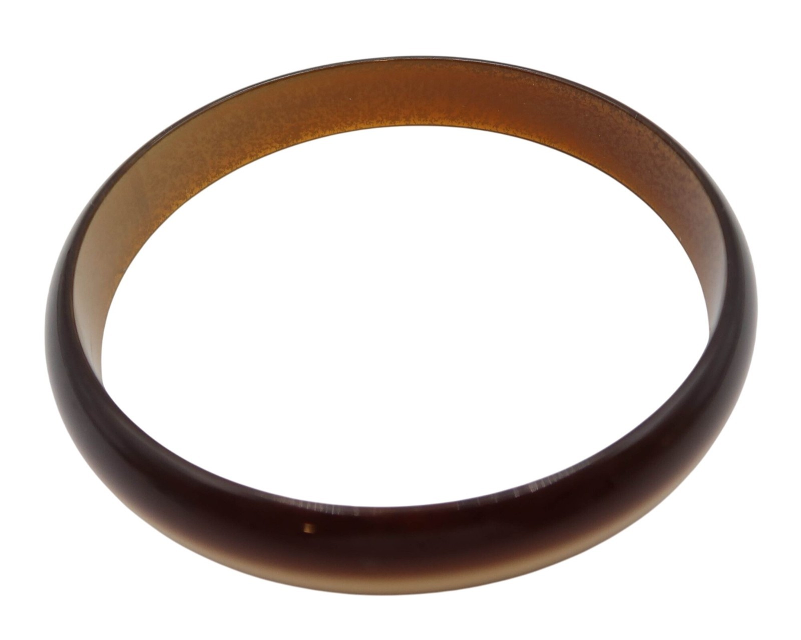 Lucite Brown Moonglow Bangle Cuff Bracelet Unsigned Neutral Acrylic Classic