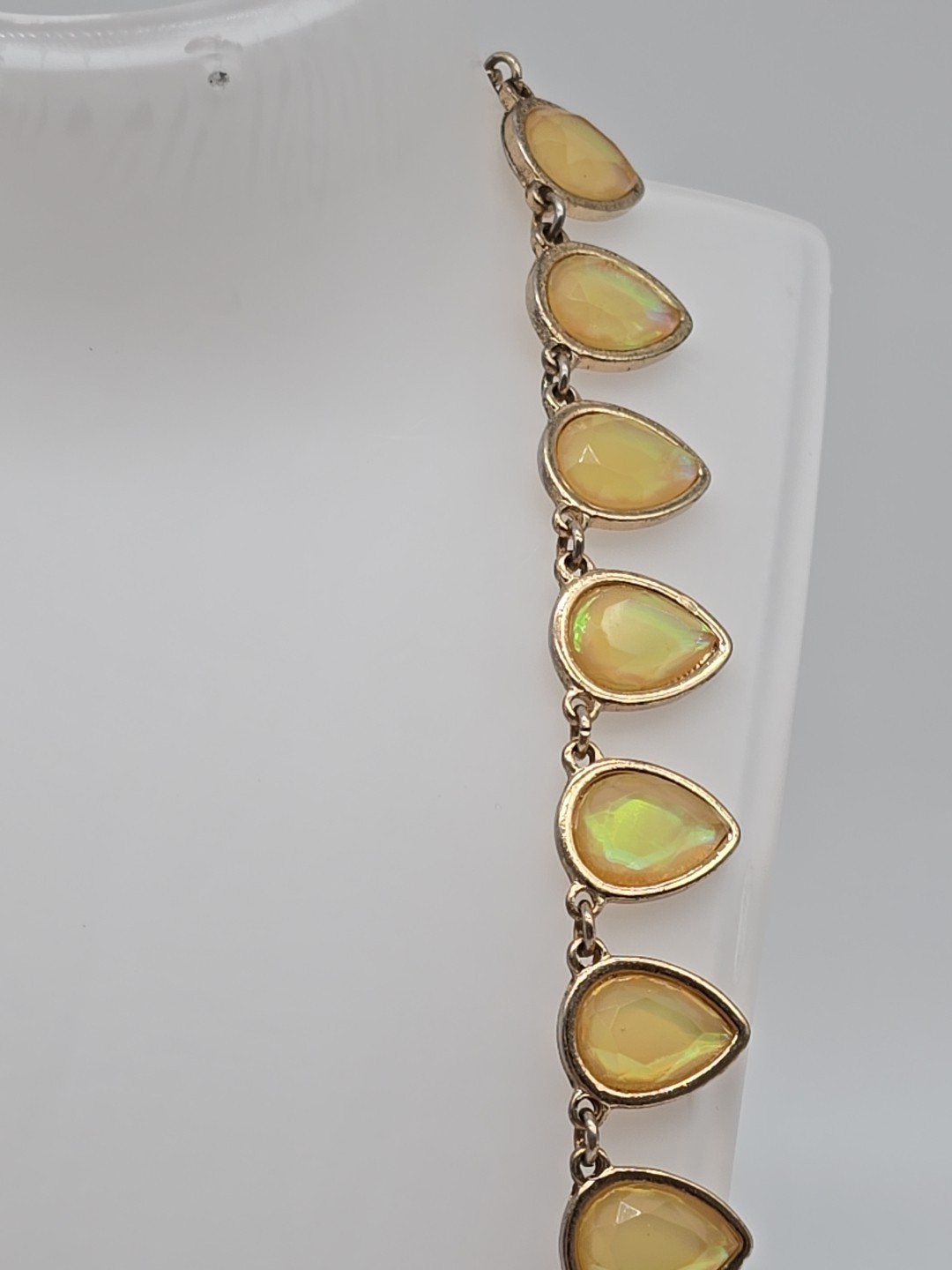 Everyday Wear Yellow Teardrop Statement Necklace and Coordinating Earrings Set