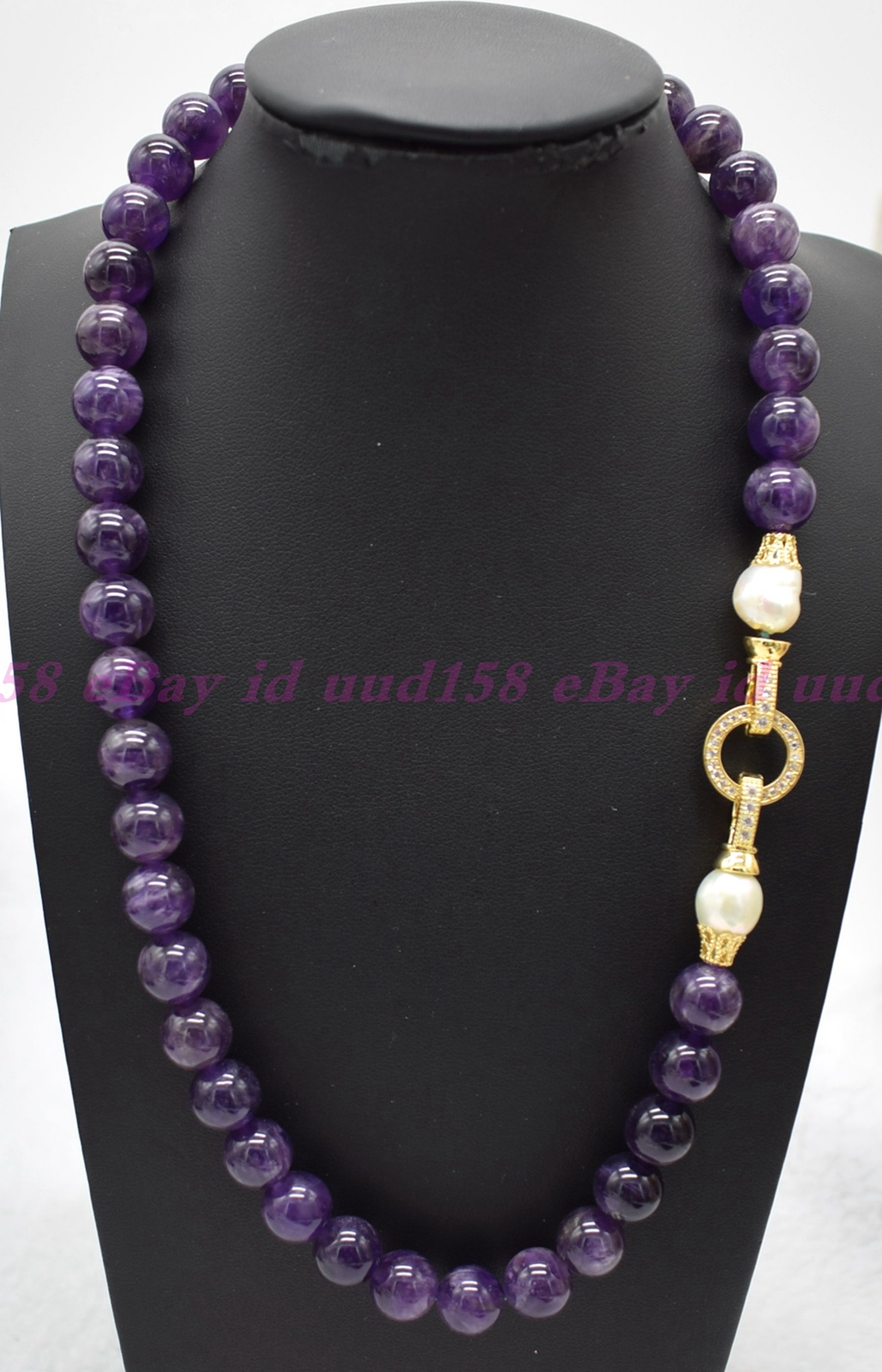 Lovely Natural 8mm Purple Amethyst Round Beads Gemstone Necklace 16-28in