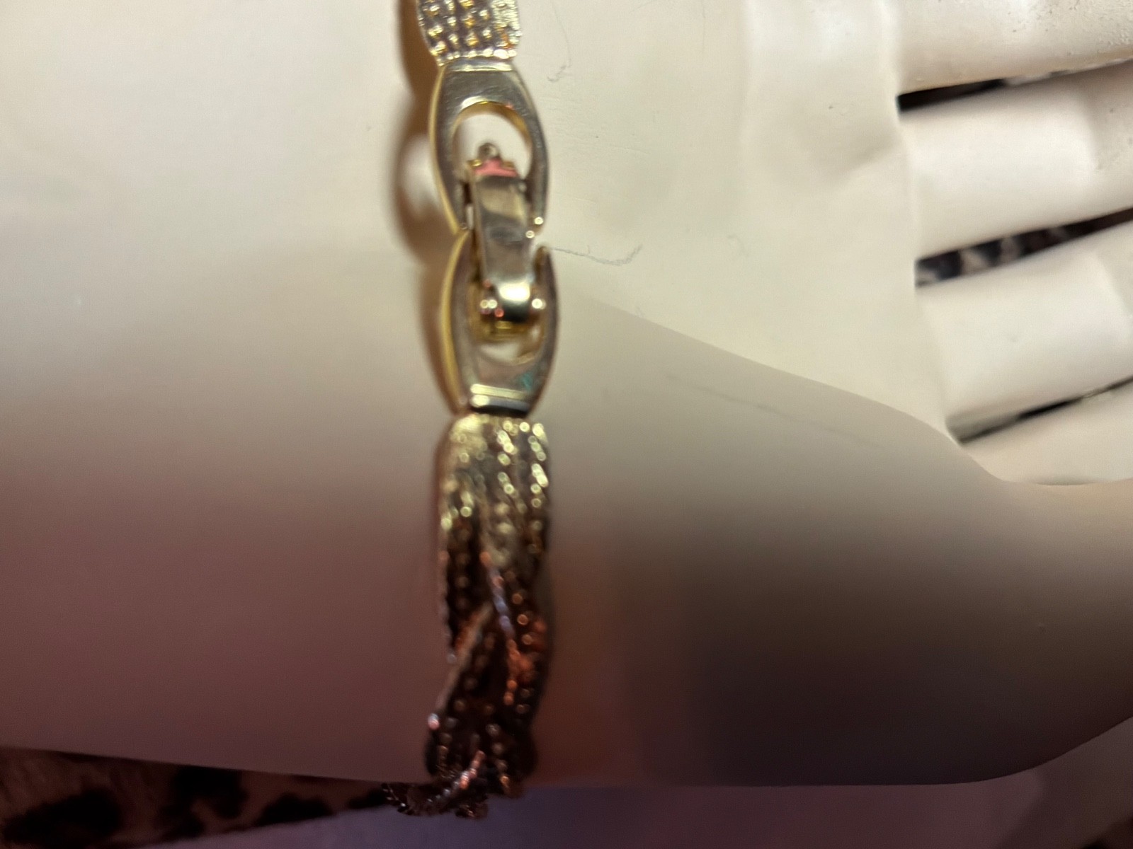 Monet gold, braided herringbone, 8 inch bracelet