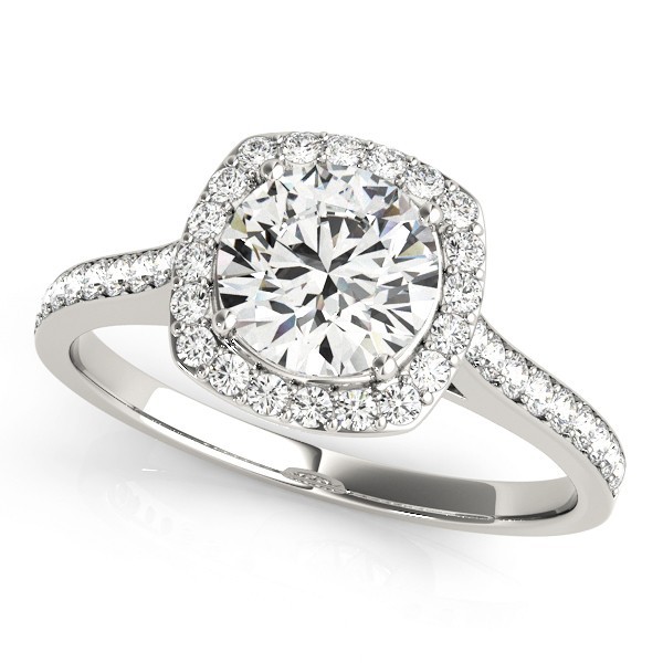VS F 1.35-1.60Ct Solitaire Round Halo Engagement Ring 14K Gold Lab Grown Diamond