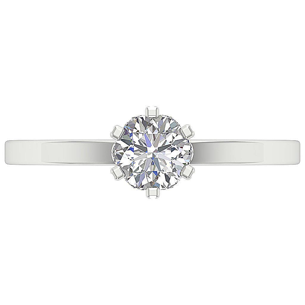 VS F 1.10 Ct Six Prong Solitaire Wedding Lab Grown Diamond Ring 14K Yellow Gold
