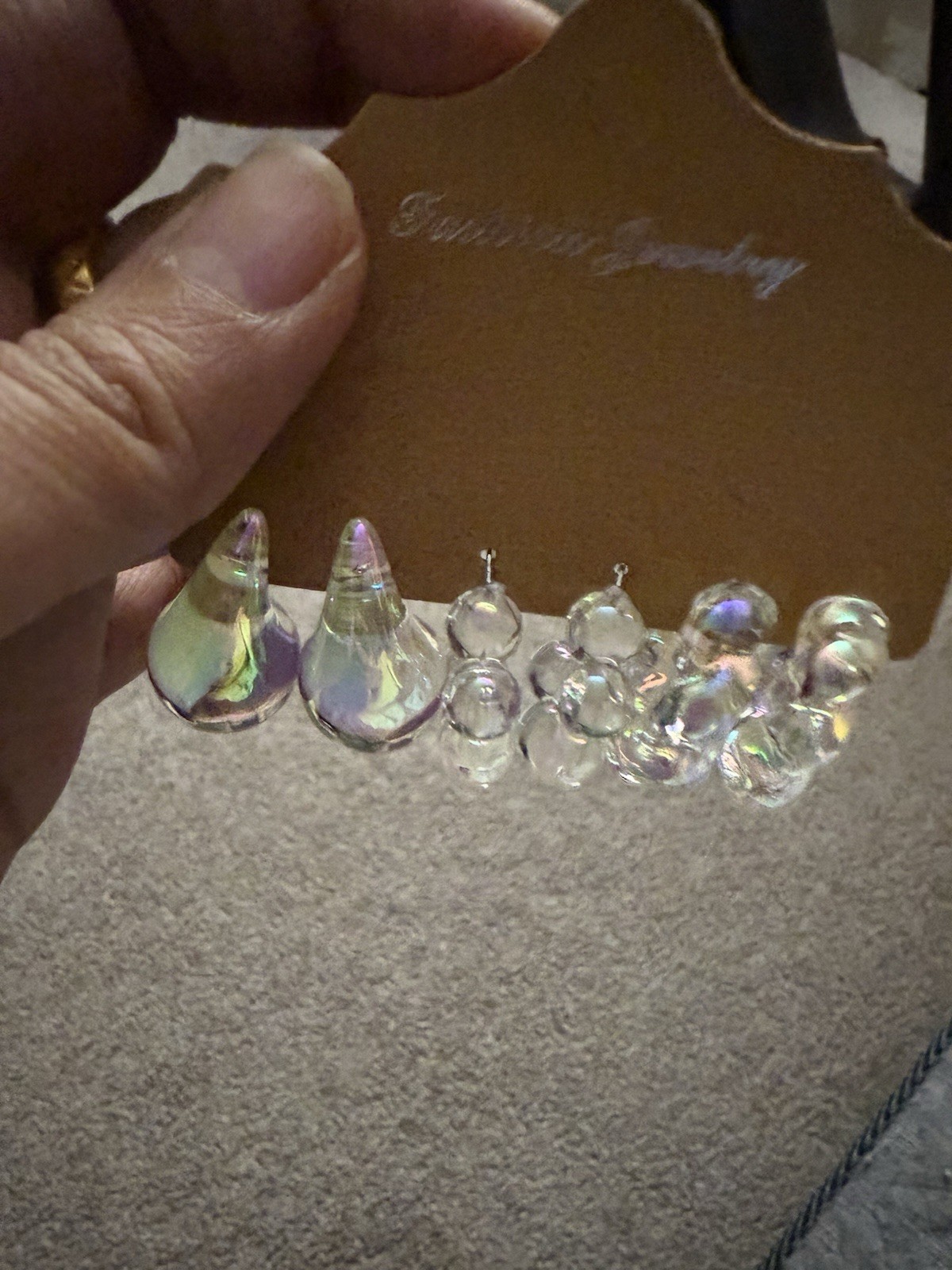 Iridescent Hoops Holographic Lucite Acrylic Transparent Retro Earrings Lot