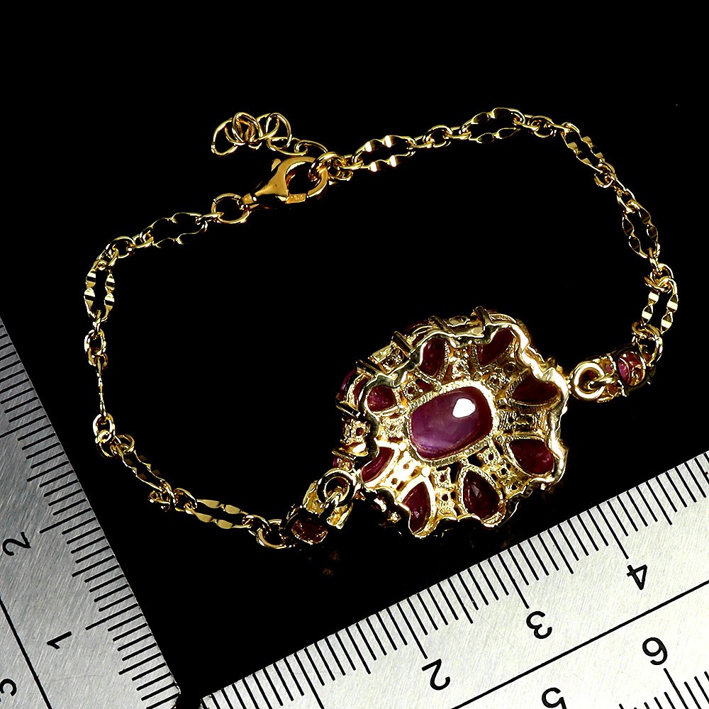 925 Sterling Silver Bracelet Oval Ruby 9x7mm Natural Gemstone Jewelry 7 In