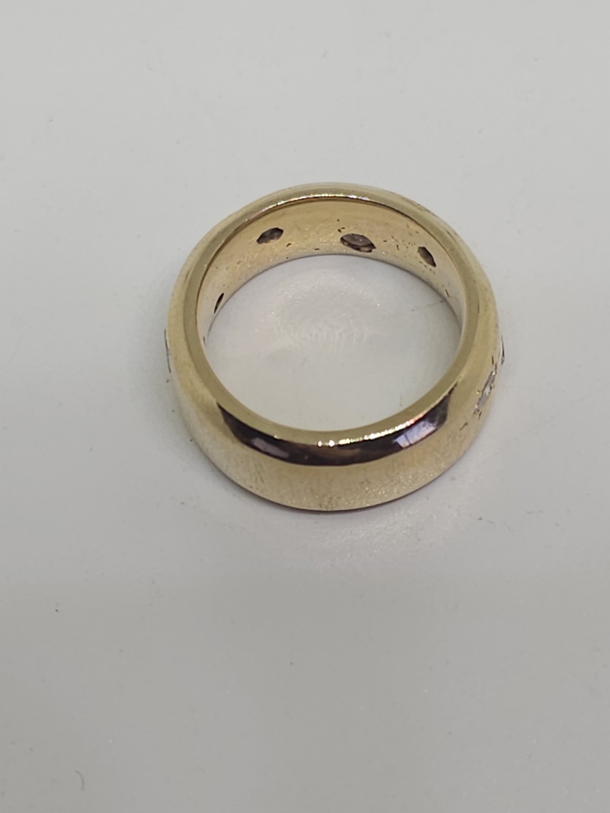 Custom Design 14k Yellow Gold 7.8 mm Wide Marquise Diamond Band 1ctw Size 5