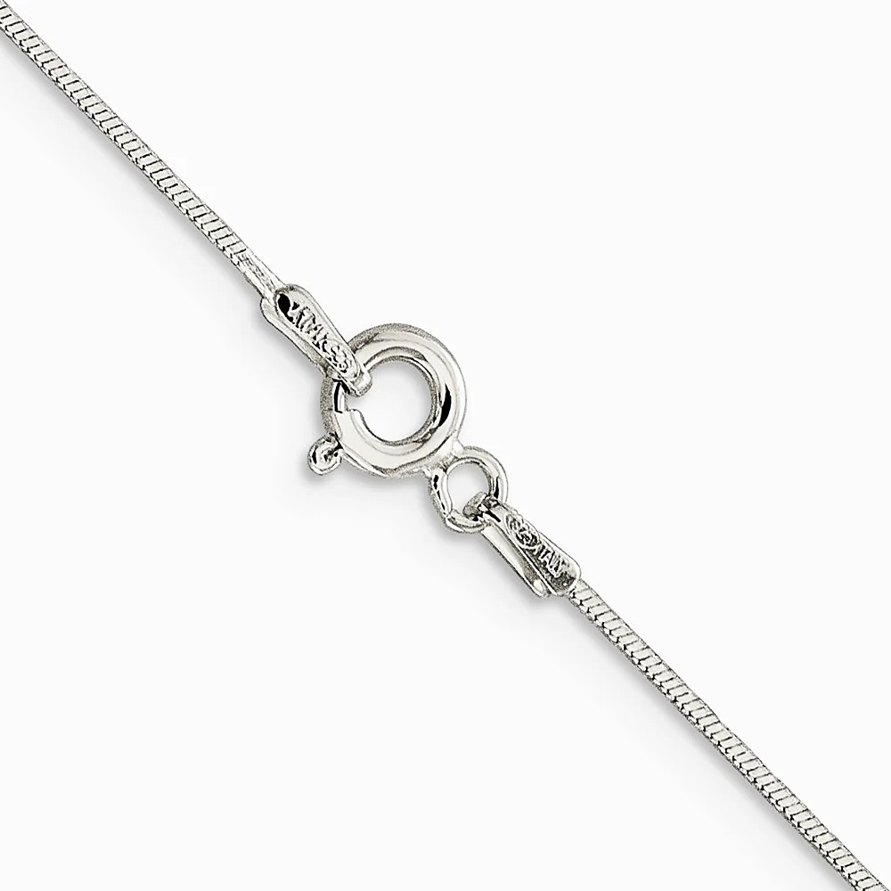 Sterling Silver .85mm Diamond-Cut Snake Chain Necklace 16″-30″