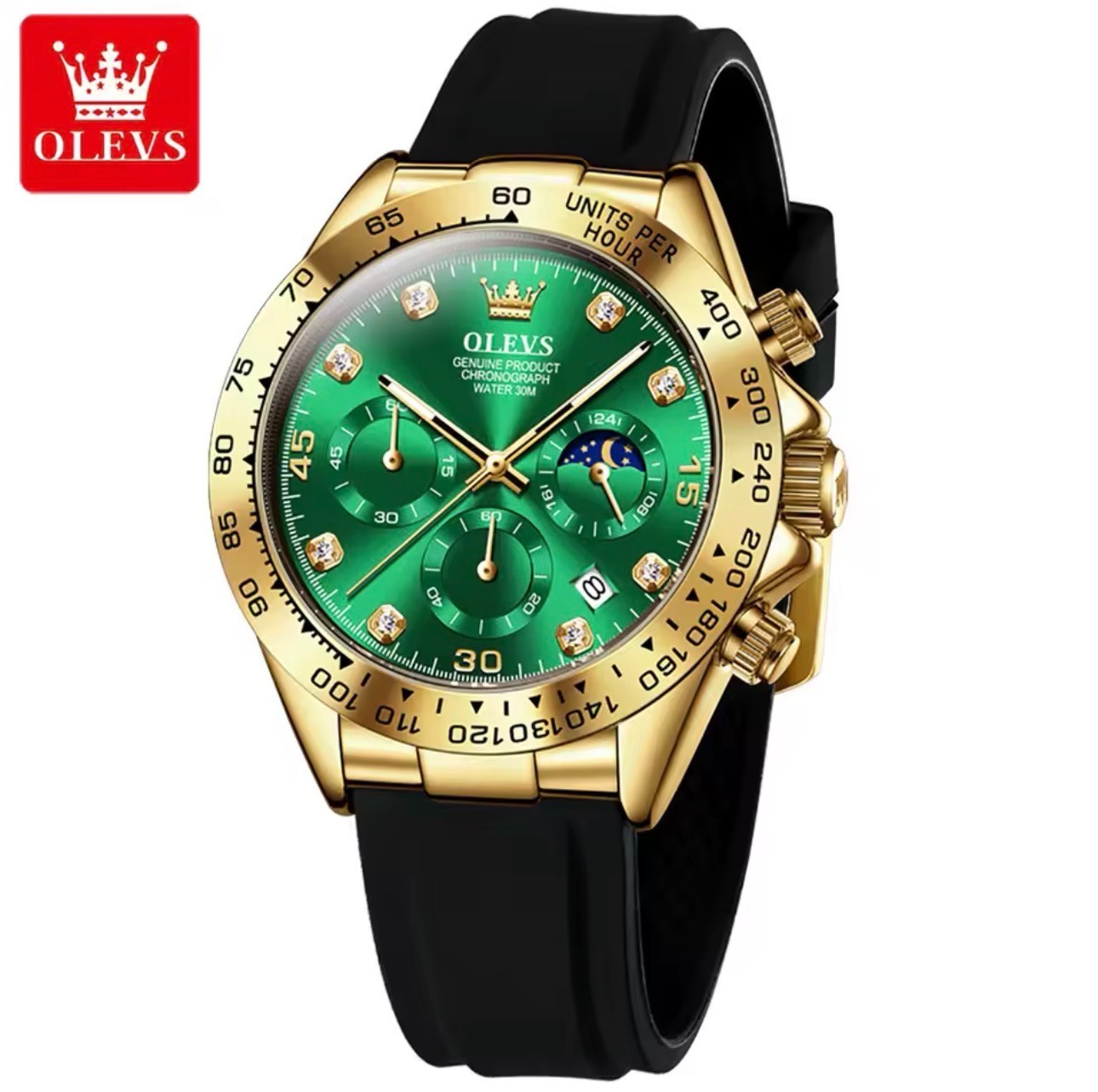 OLEVS Men’s Luxury Quartz Watch Waterproof Luminous Chronograph Date Wristwatch