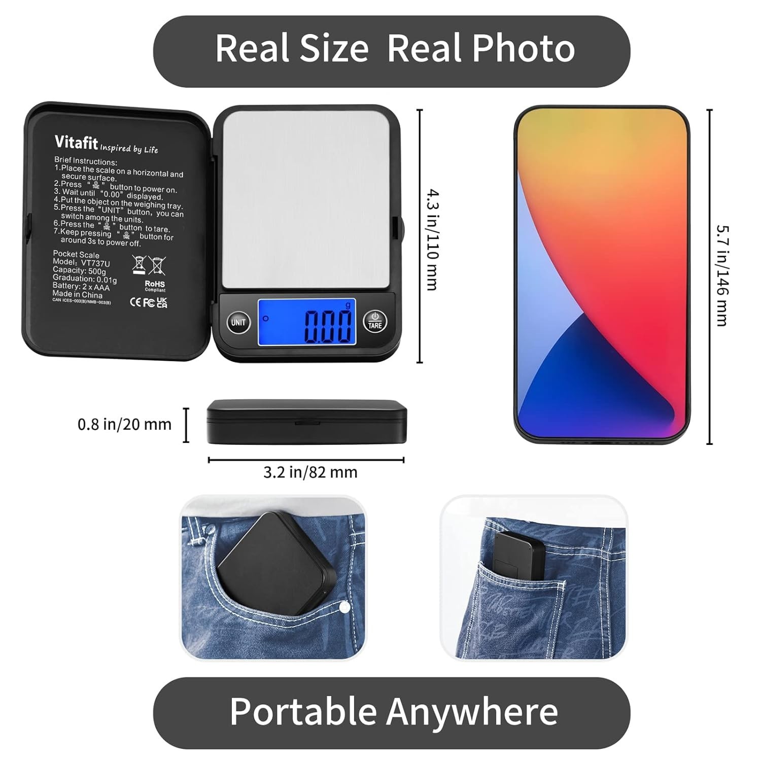 High Precision 500g Digital Scale – Perfect for Kitchen, Coffee, and Jewelry Use