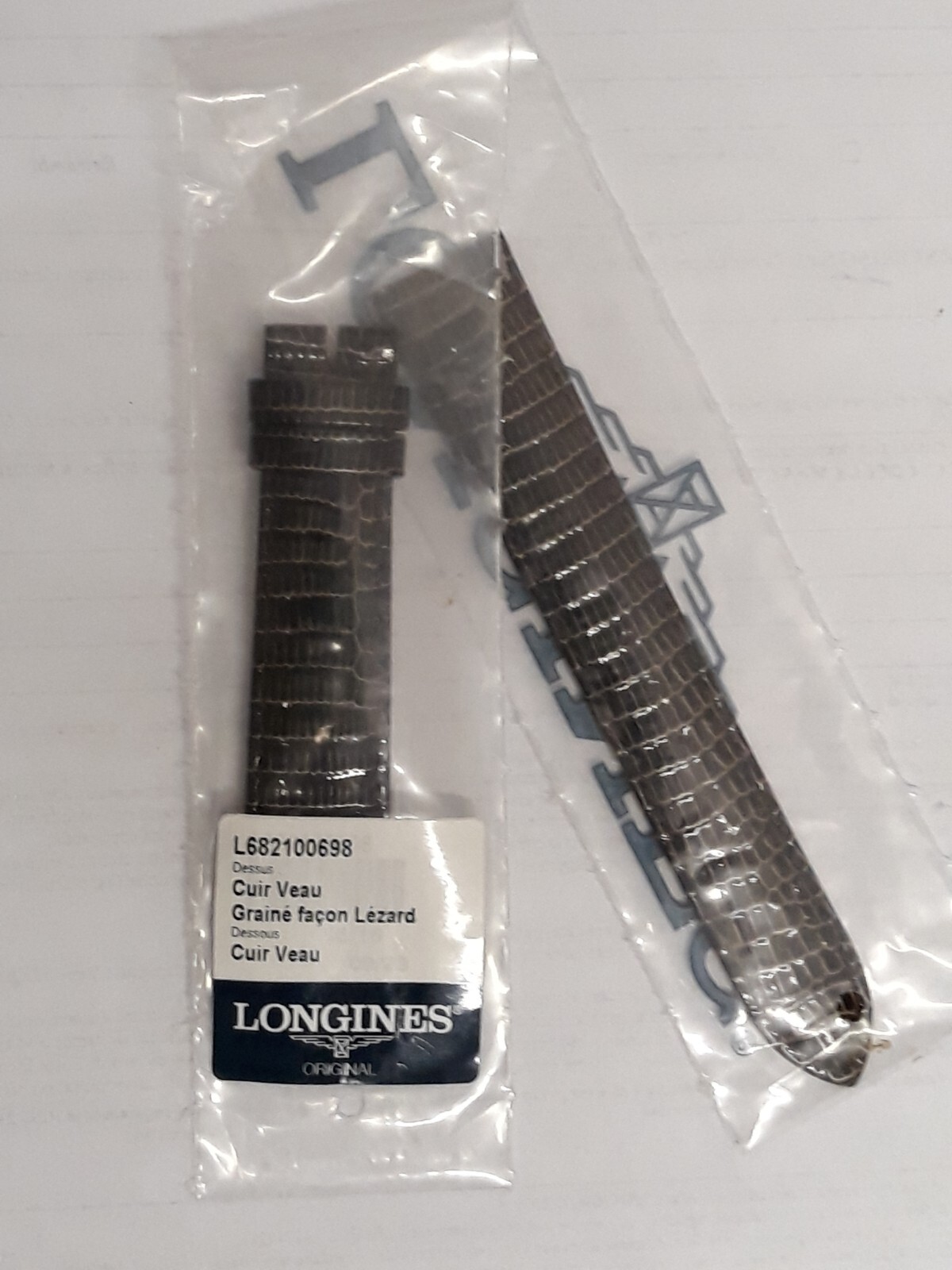 ORIGINAL LONGINES BROWN LIZARD PRINT STRAP 18mm BUCKLE 16mm