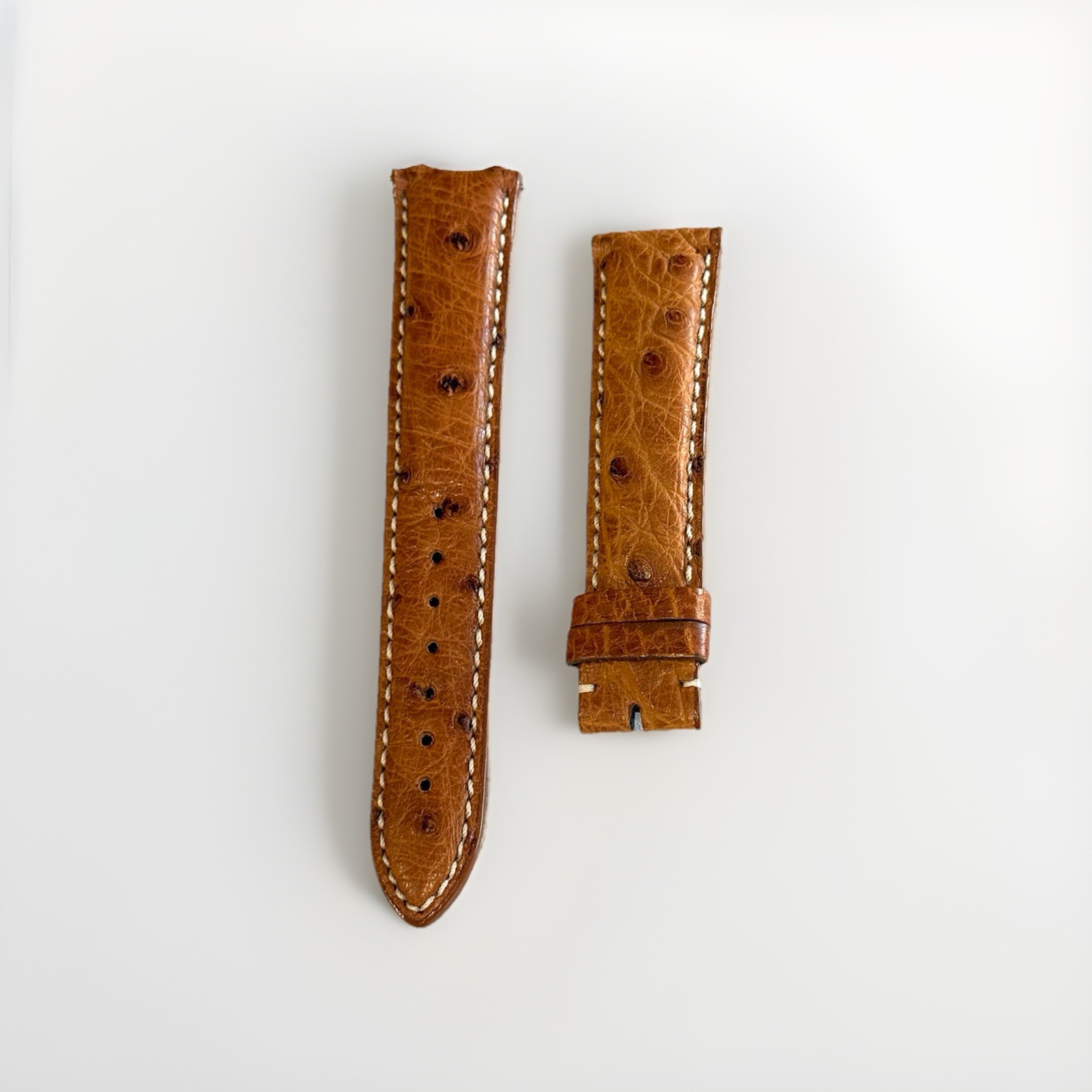 Jacques Lemans 20mm Genuine Ostrich Leather Watch Strap – Brown