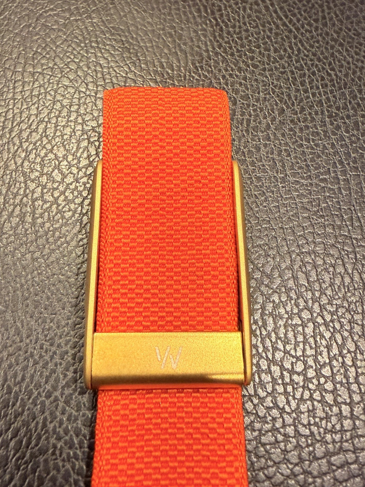 New Whoop 5.0/MG Superknit Luxe Band – Orange/Gold – Logo