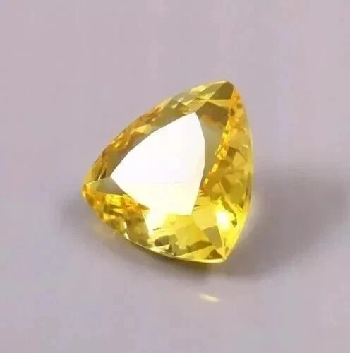 AAA Natural 16.40 Ct Ceylon Yellow Sapphire Loose Trillion Certified Gemstone