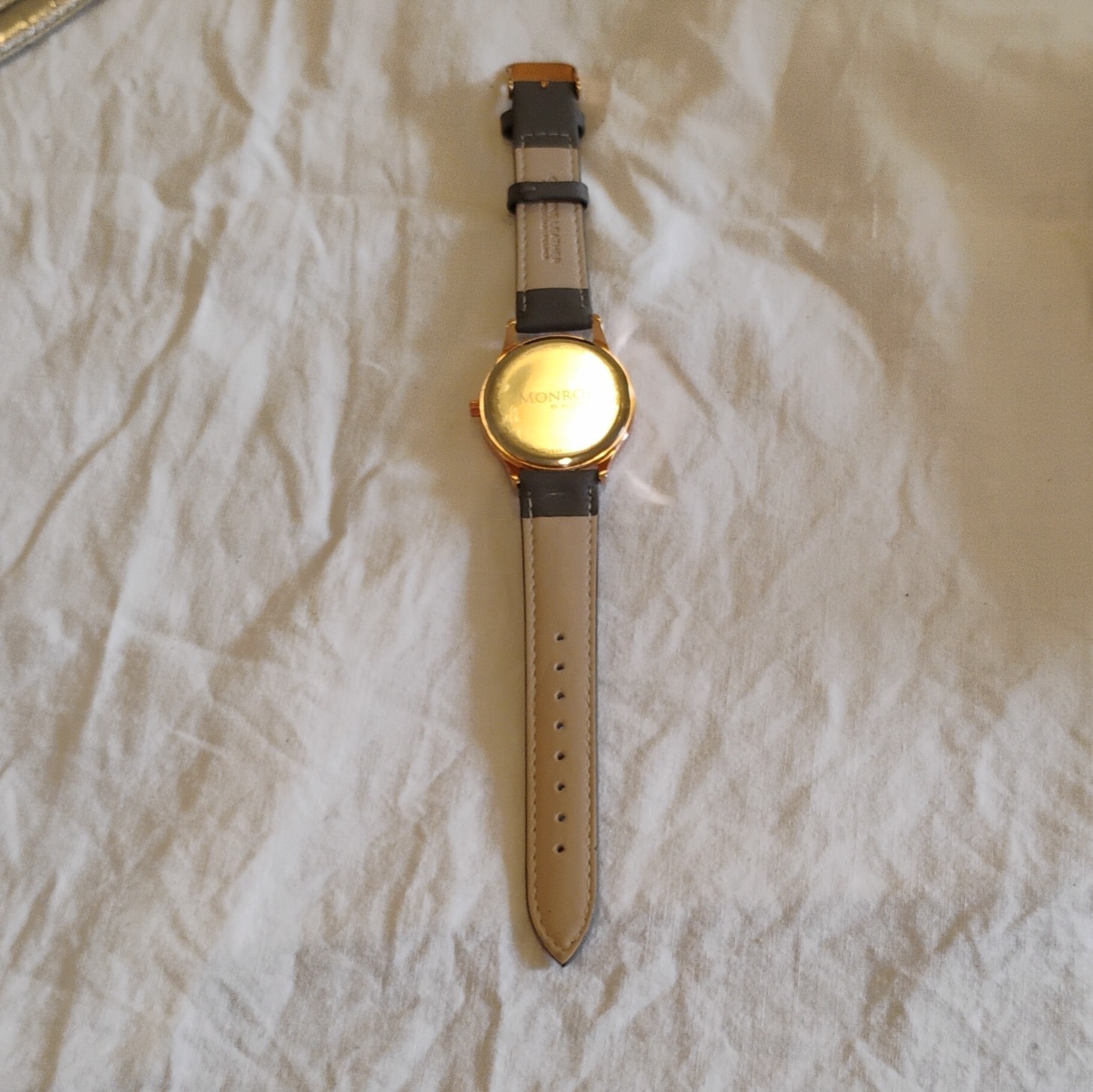 Monroe by Maestro Classique Quartz Analog Rose Gold Dial Gray Leather Strap