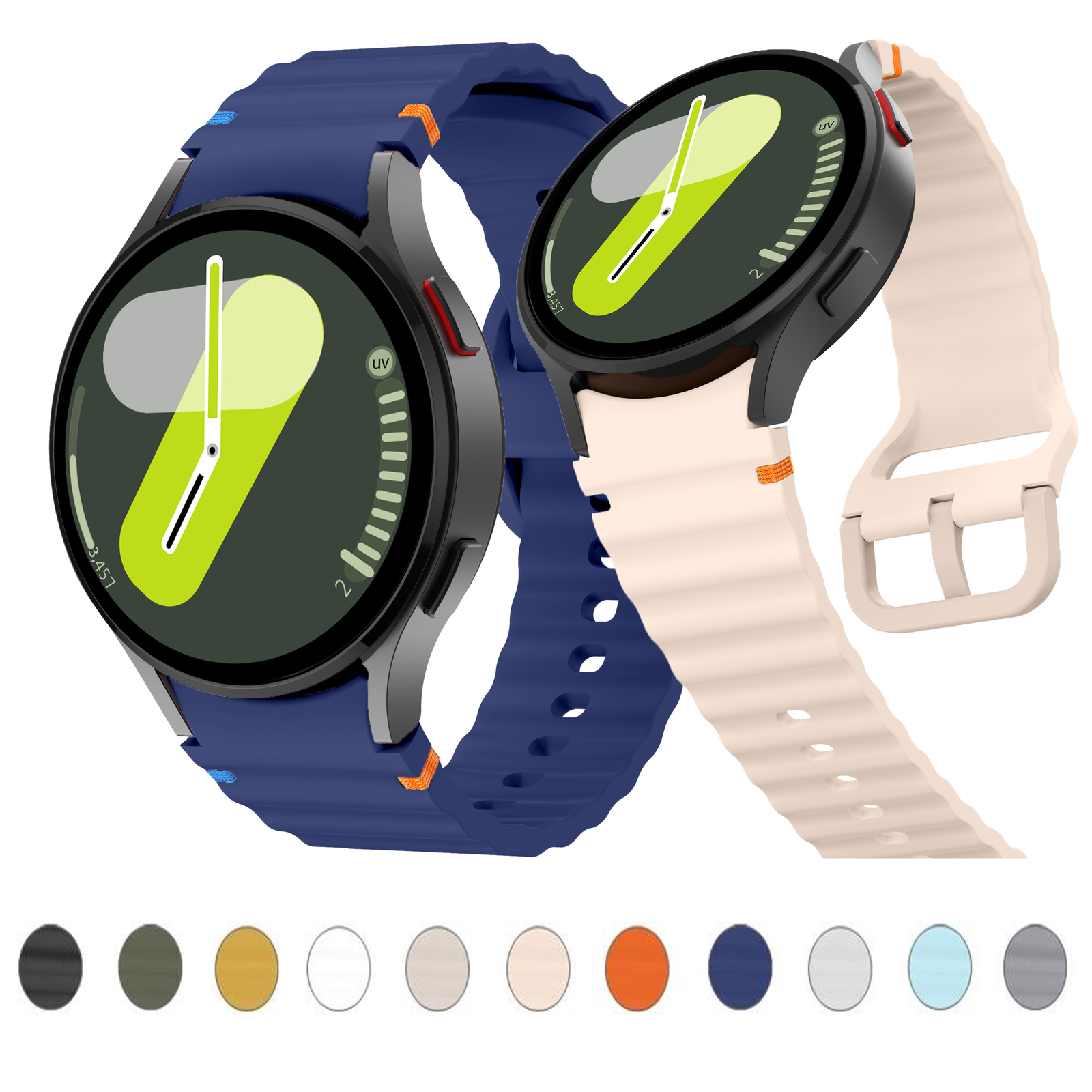 For Samsung Galaxy Watch 7/6/5/4/FE 40/44/47mm Sport Silicone Watch Band Strap