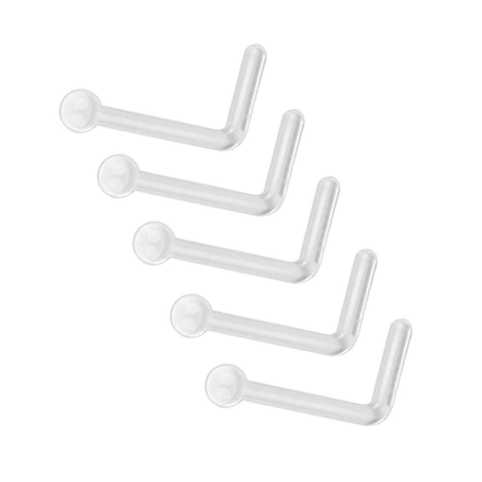 50PC Clear Acrylic Nose Ring Lip Eyebrow Retainer Stud Earring Piercing Flexible