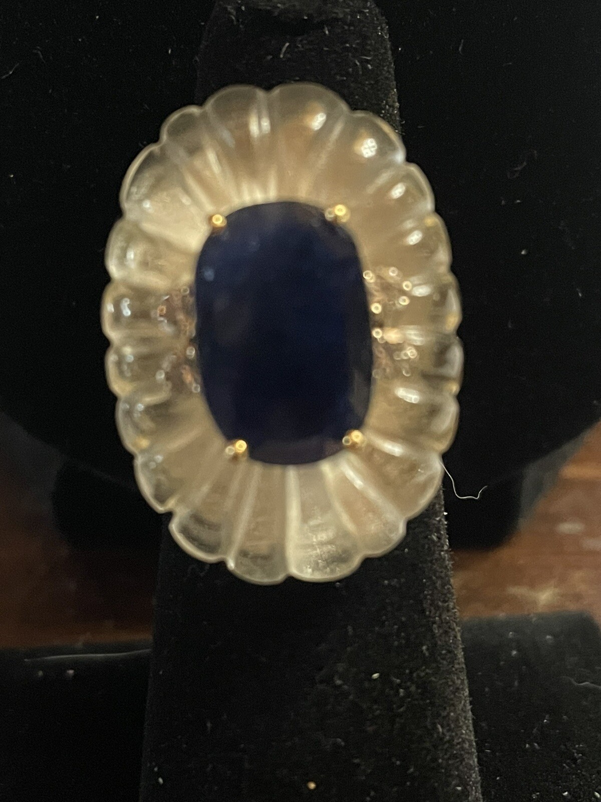 18 k Yellow Gold Sapphire and Diamond Ring.One Of A Kind See Note In Description