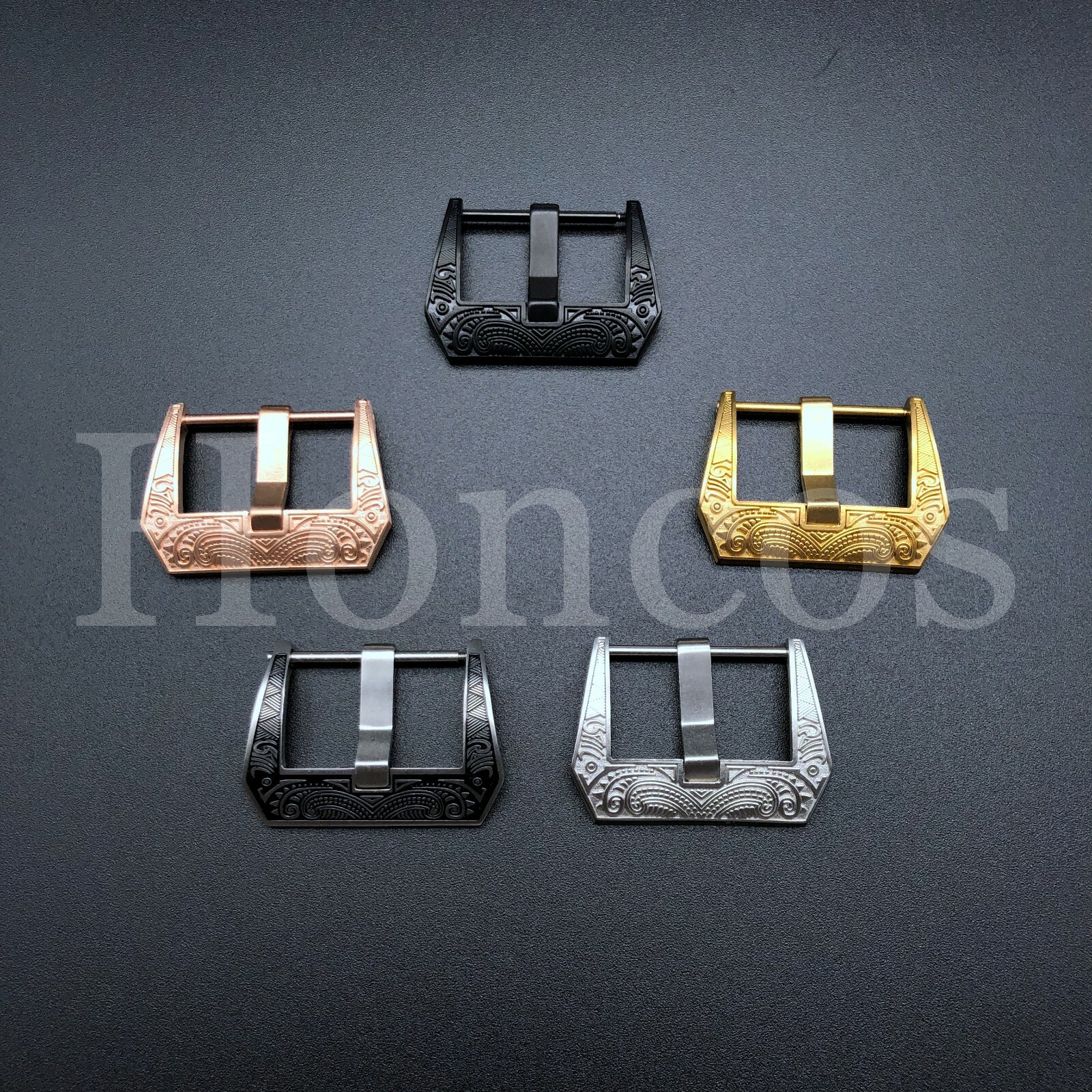 18-26MM Engraved Screw in Buckle Watch Band Strap Brushed Clasp Fits For Panerai
