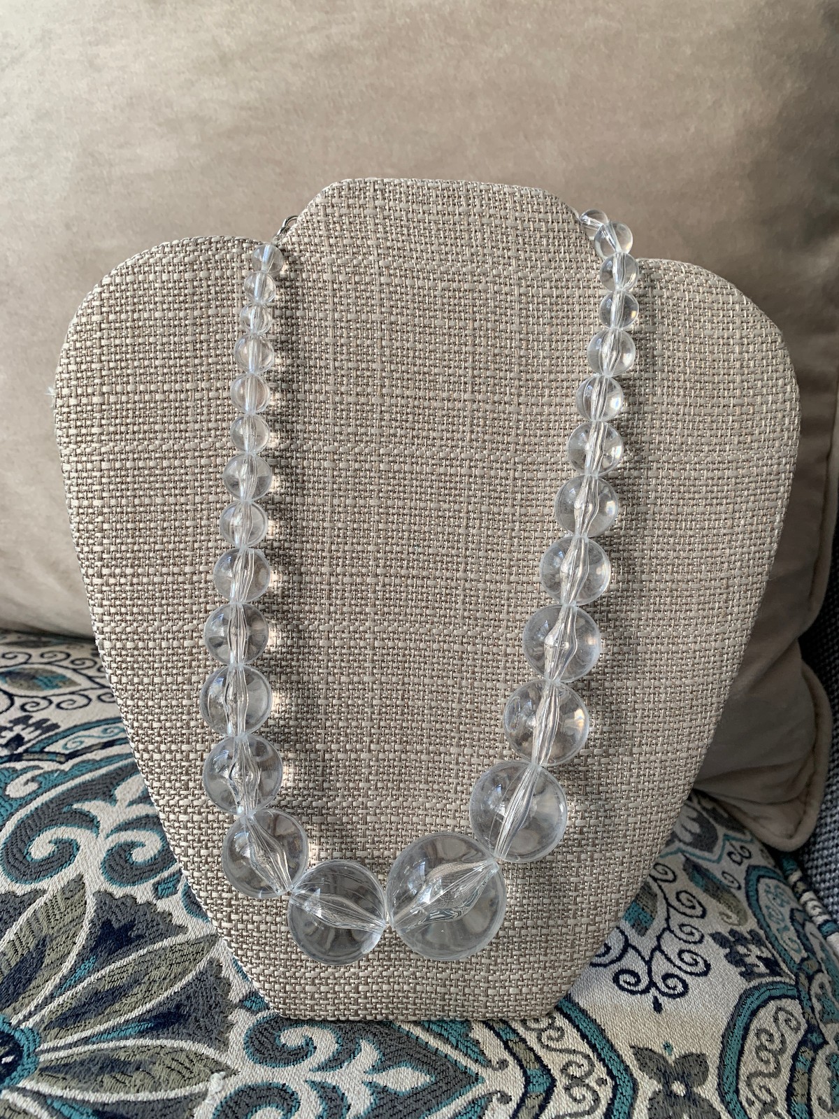 Lucite Clear Necklace Earrings Set Minimalist Deadstock Y2K NWT