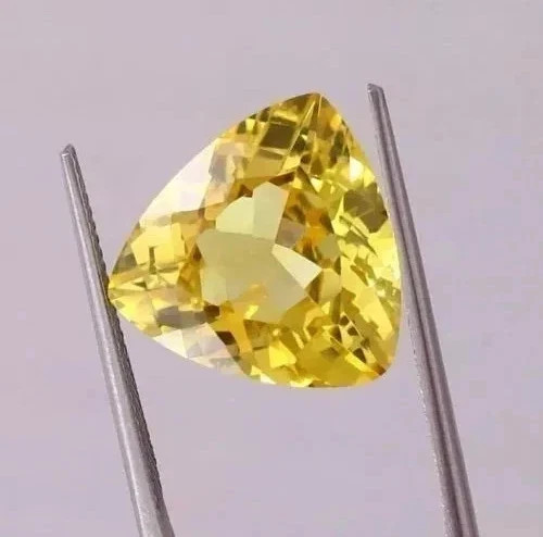 AAA Natural 16.40 Ct Ceylon Yellow Sapphire Loose Trillion Certified Gemstone