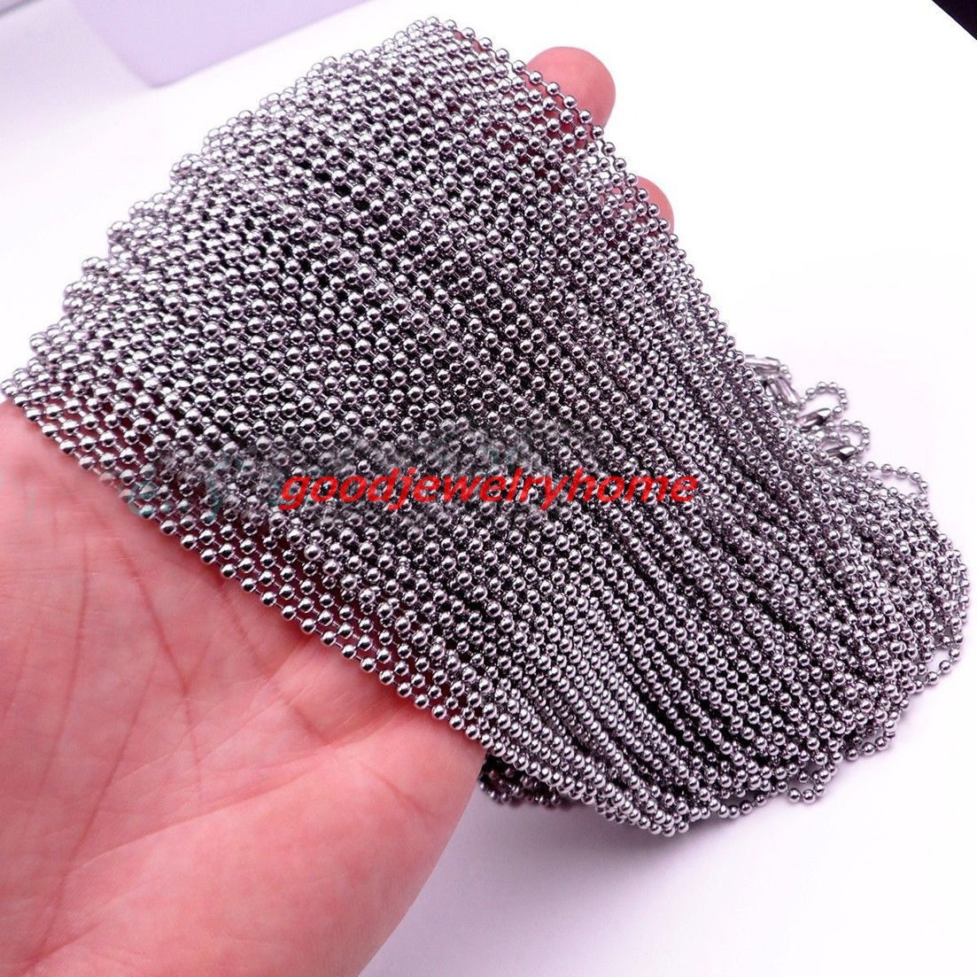Wholesale In Bulk Stainless Steel 1.5-6MM Lot DIY Ball Chain Necklace 16-36″