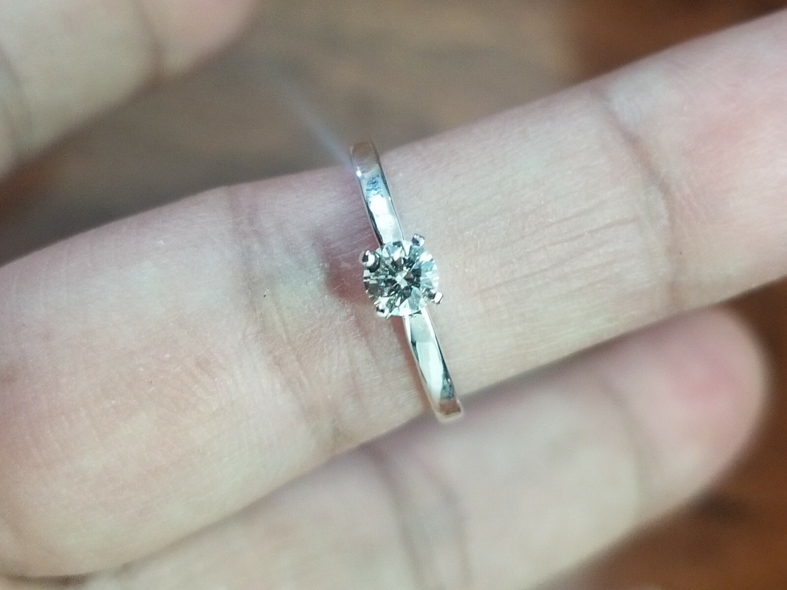 0.25 Carat G SI2 Genuine Diamond Solitaire Ring in Sterling Silver