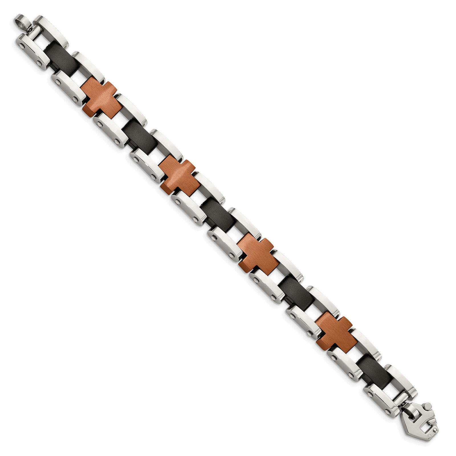 Chisel Stainless Steel Brushed and Polished Black and Brown IP-plated 8.75 inch