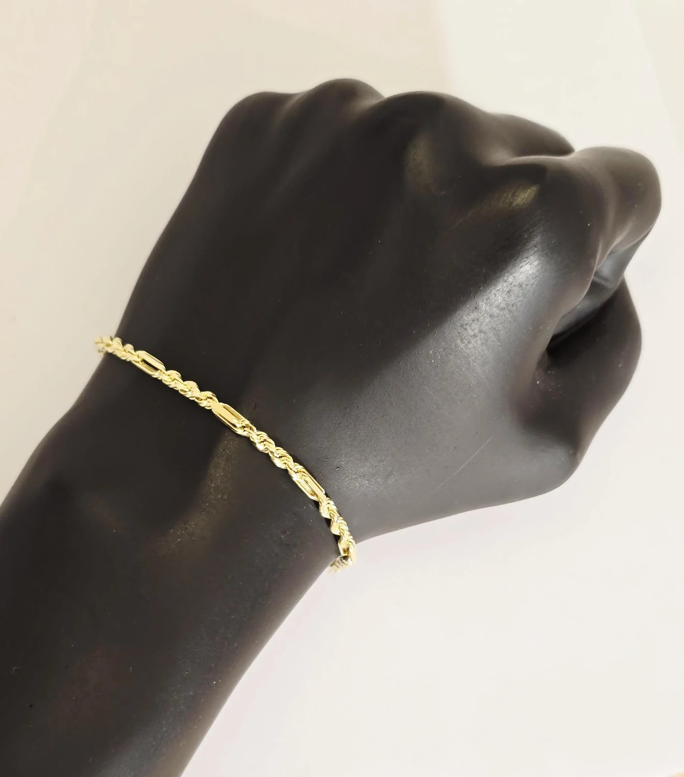 14k Yellow Gold Figaro Rope Chain Bracelet, Milano Bracelet Unisex