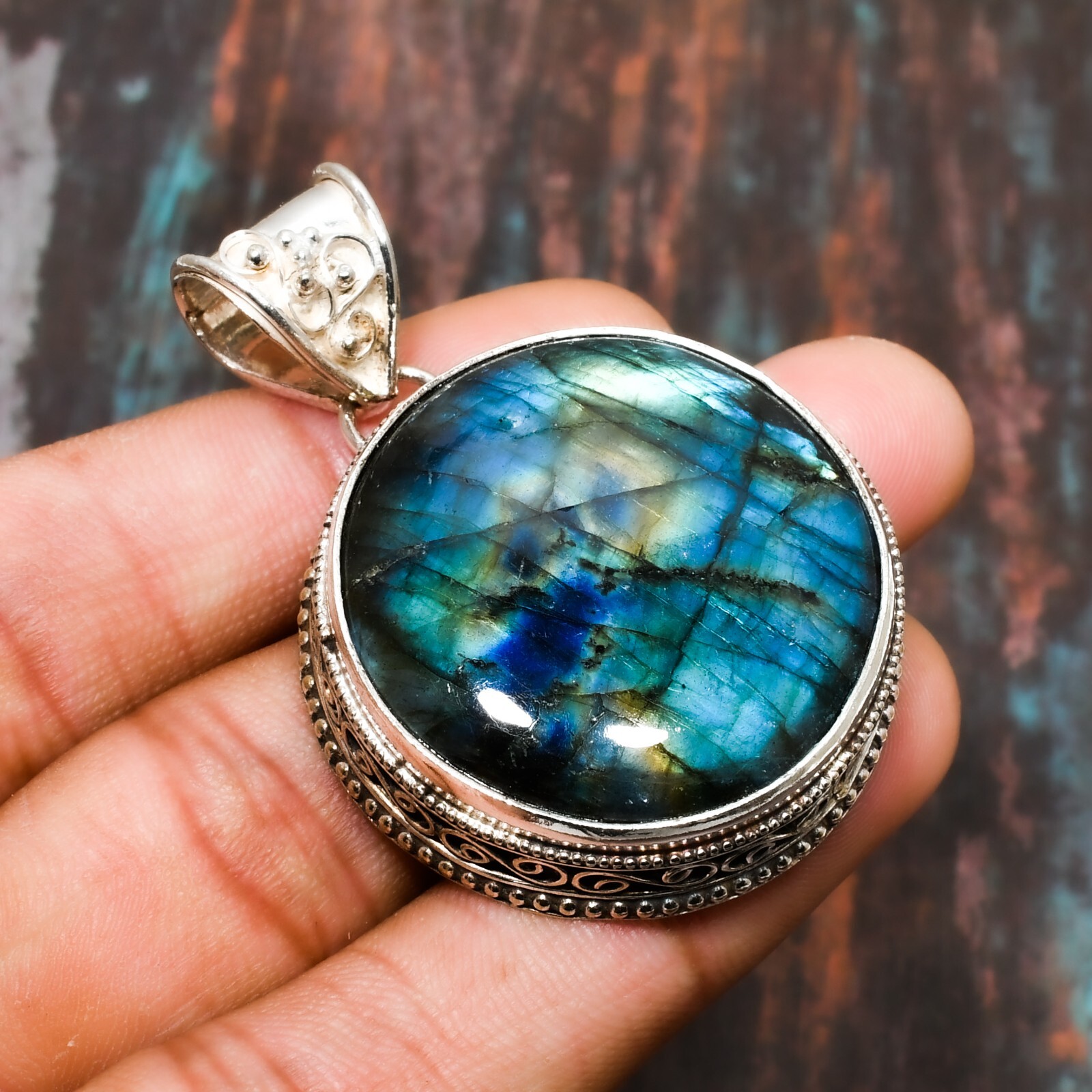 Labradorite Gemstone Handmade Lovely Jewelry Pendant 1.89″