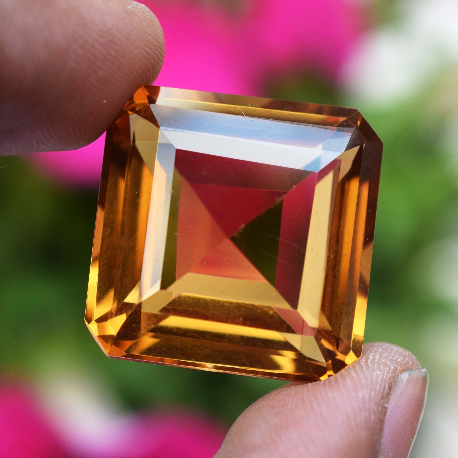 66.55 CT Flawless Imperial Topaz Octagon Cut Certified Loose Gemstone