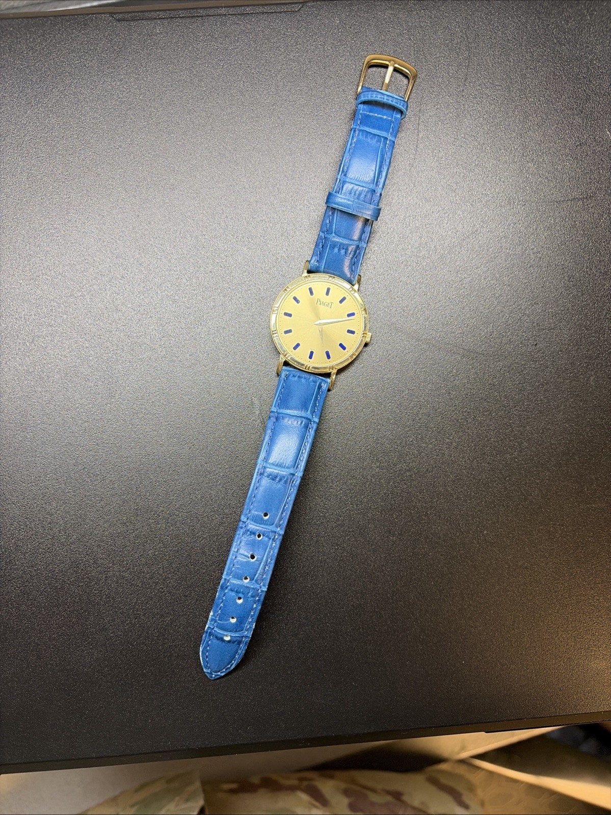Piaget Dancer 18K Yellow Gold 30mm Lapis Lazuli Dial Cal. 9P Manual Wind Watch