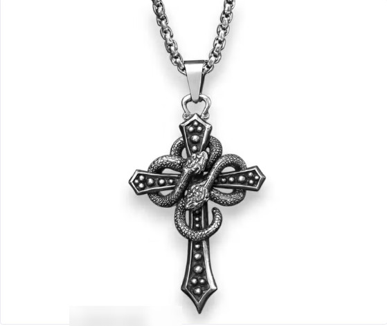 Men Stainless Steel Jesus Christ Cross Crucifix Pendant Chain & Necklace