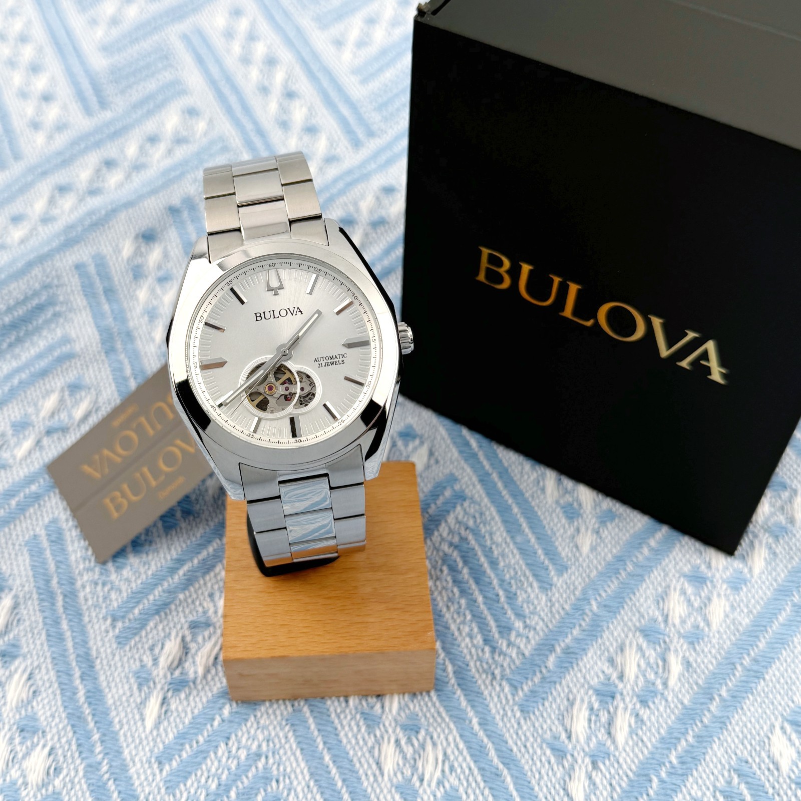 New Bulova Surveyor Automatic Men’s Watch silver Dial 42mm/96A274