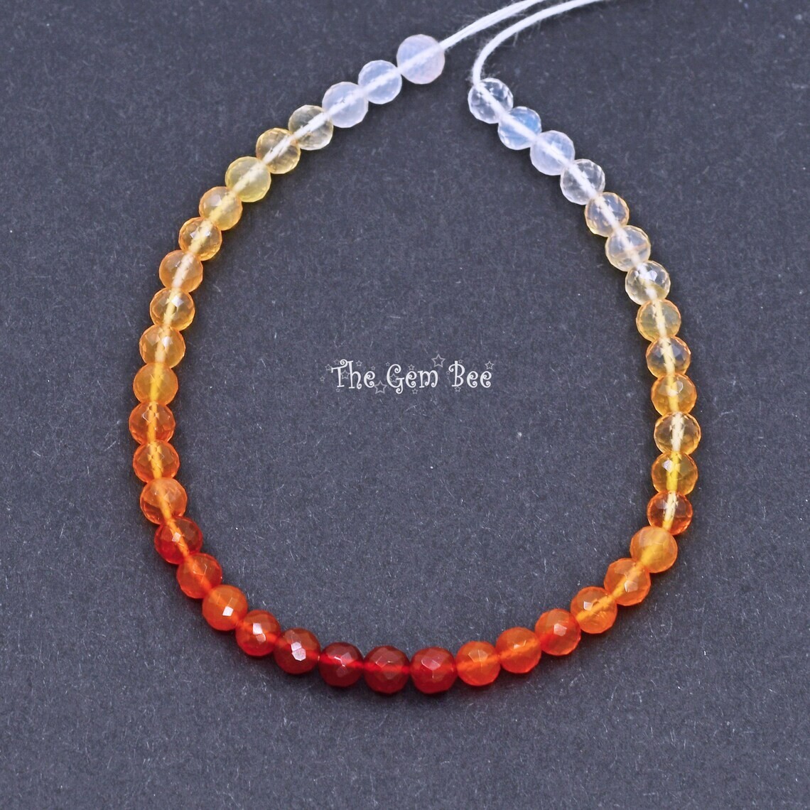 4.2mm Old Stock Shaded Mexican Fire Opal Faceted Round Rondelle Beads 6.5″ Str