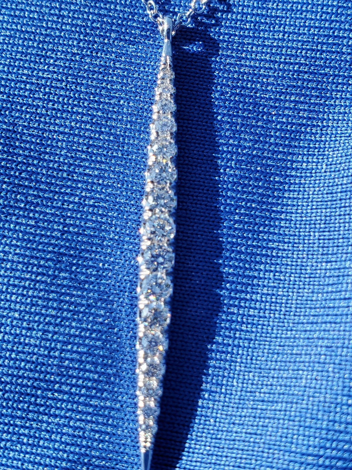 ORIGINAL Gabriel & Co DIAMOND Slice Necklace 18″ Inch Chain Solid 14K WHITE GOLD