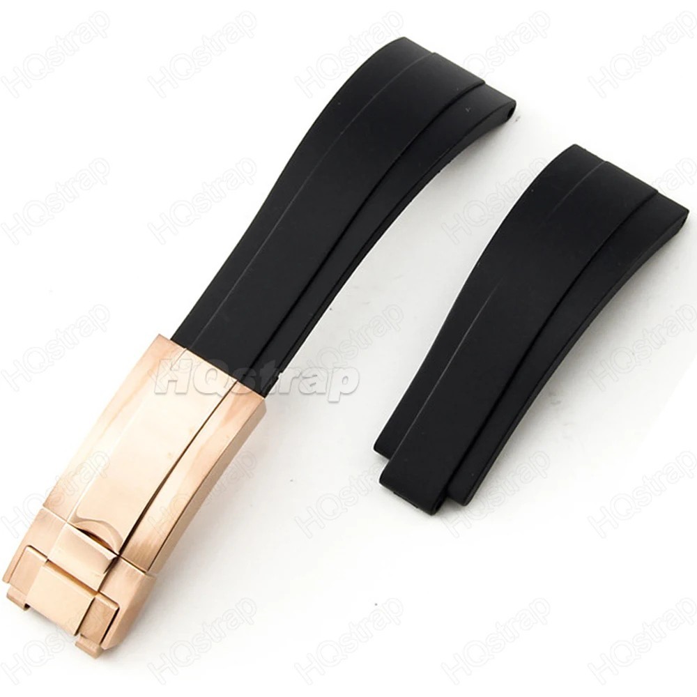 20MM RUBBER STRAP BAND FITS FOR ROLEX DATEJUST SUB GMT DAYTONA REPLACEMENT