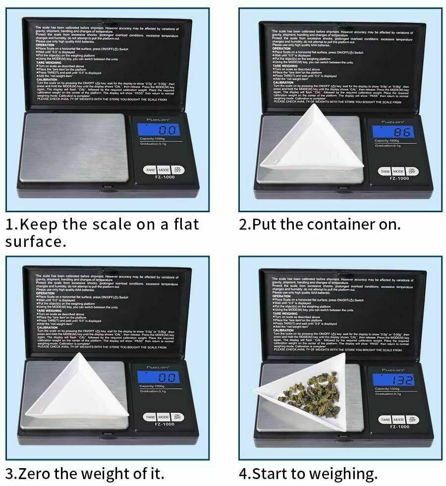 Digital Scale 1000g x 0.1g Precise, Healthy Eating Food Scale G, OZ, GN, CT, DWT