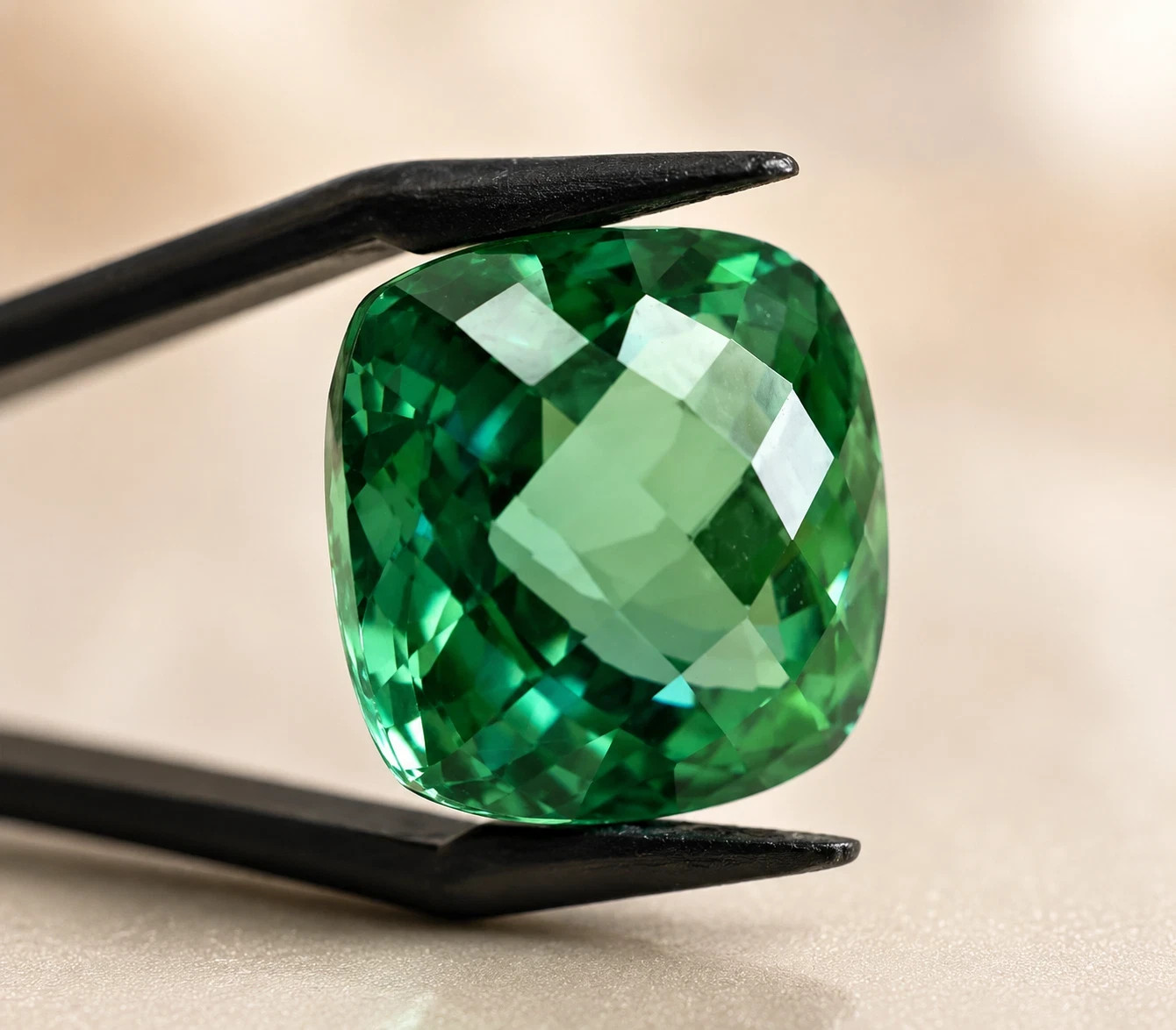 AAA 5.40 Ct ELegant Natural Ceylon Deep Green Sapphire Loose Cushion Gemstone