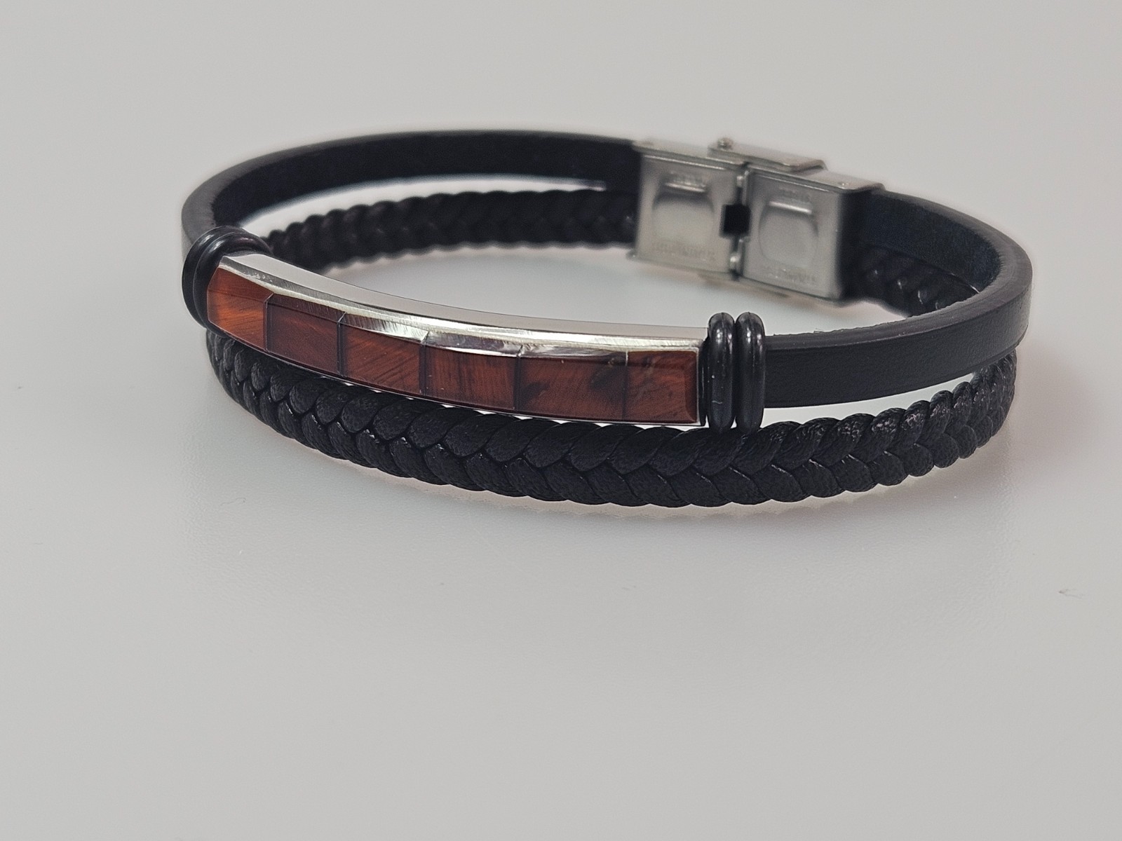 Amber Leather Bracelet for Men or Women, Unisex Bracelet made of Amber Jewelry
