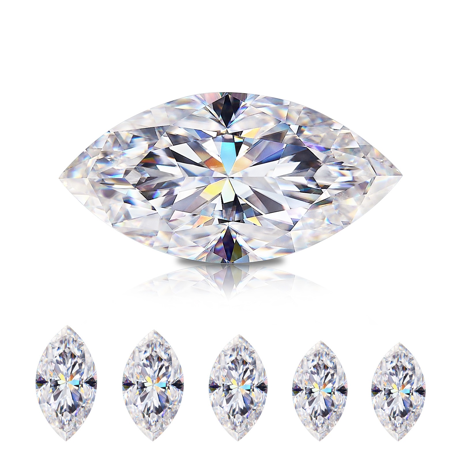 US Lab-grown Moissanite Loose Stone 10ct D Color VVS1 GRA Certified Marquise Cut