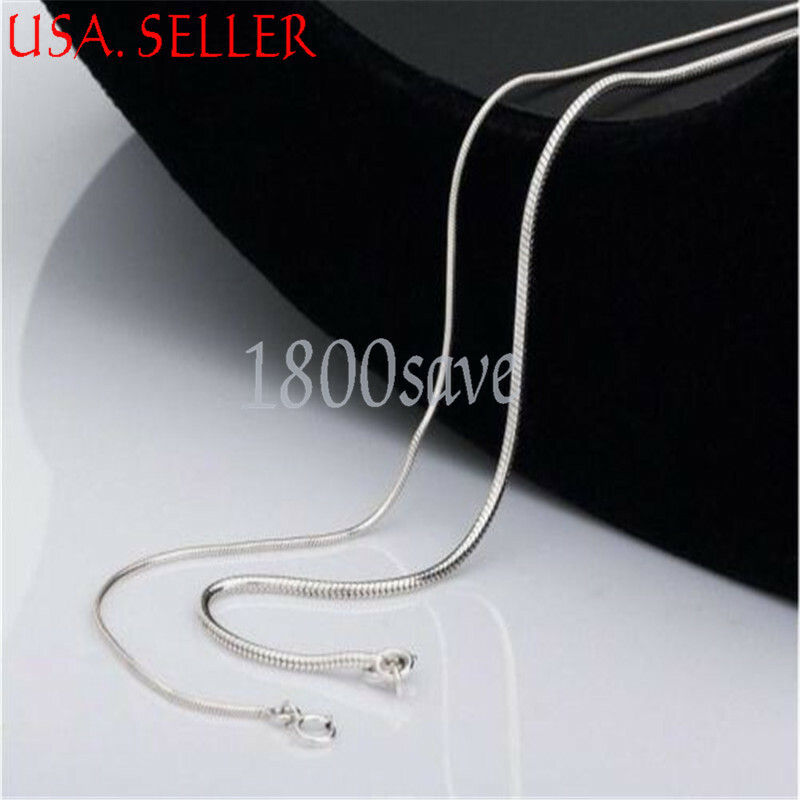 Unisex 925 Sterling Silver Tarnish-Free 16″~ 38″ 1.2mm Thin Snake Chain Necklace
