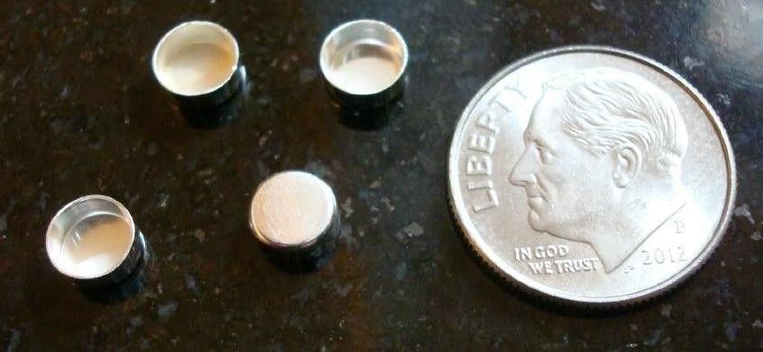 4 Bezel cups sterling silver 5mm round machine made plain edge bezel cup BC005